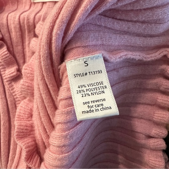 Active USA | women's small short sleeve ruffle trim crop-top in baby pink - Picture 6 of 6